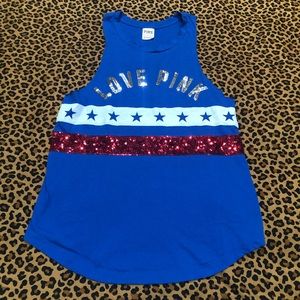 VS Pink Patriotic Bling Muscle Tee Size XS